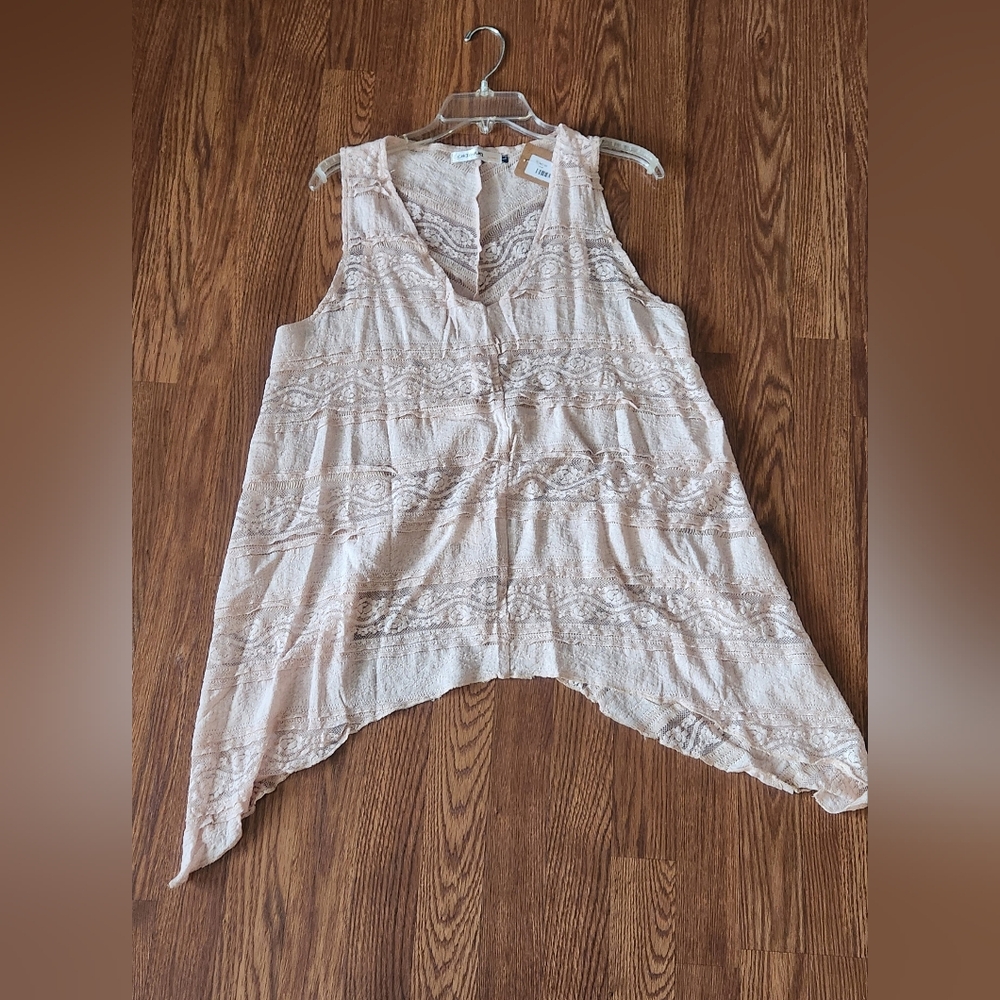 Sleeveless Lace Tunic - Pale Pink